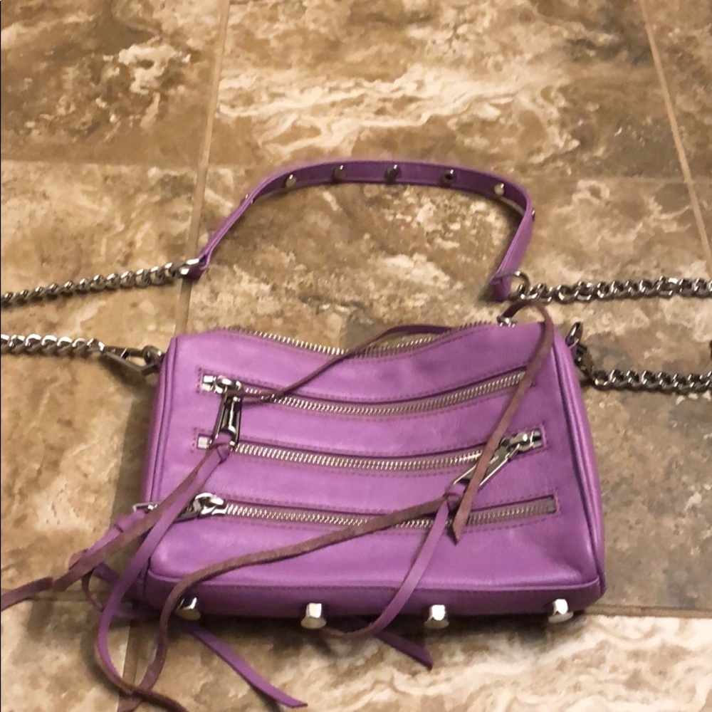 Rebecca Minkoff purple 5 zip zipper cross body